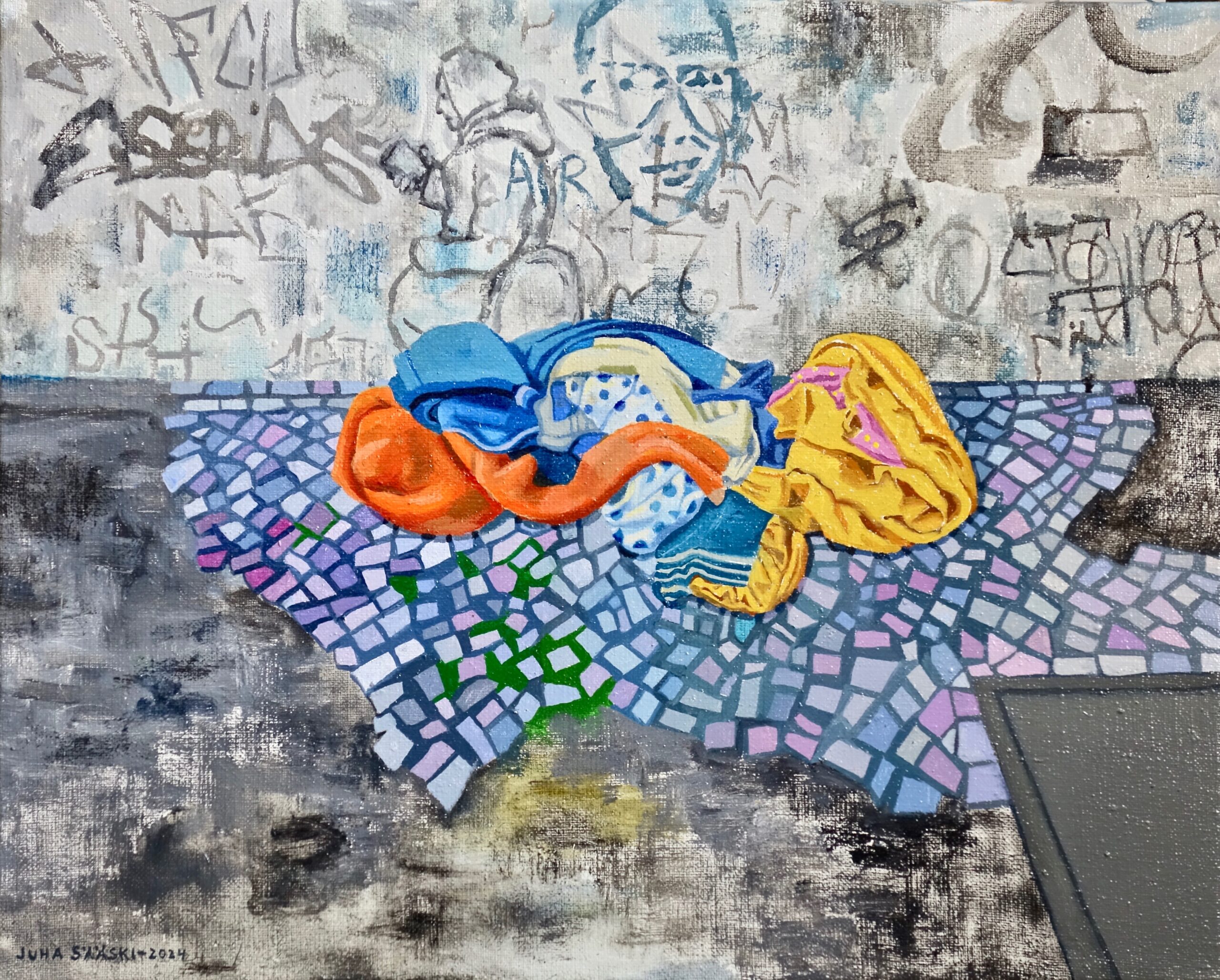 Gemälde im Comicstil Juha Sääski